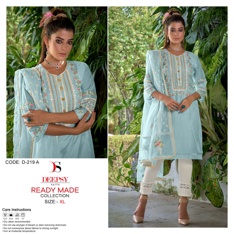 Deepsy Suit Dno 219 A Organza With Heavy Embroidery Work Stylish Designer Party Wear Kurti
