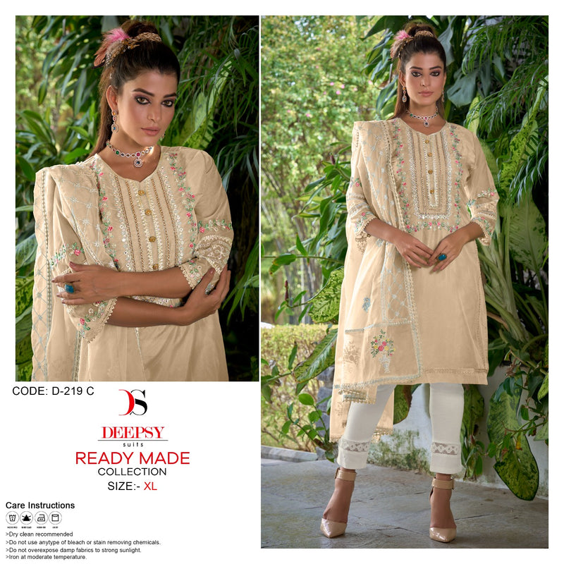 Deepsy Suit Dno 219 C Organza With Heavy Embroidery Work Stylish Designer Party Wear Kurti