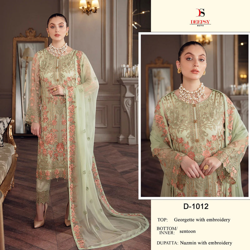 Deepsy Suit Dno 1012 Georgette With Heavy Beautiful Embroidery Work Stylish Designer Pakistani Salwar Kameez