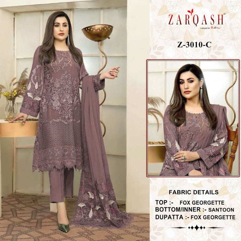 Zarqash Dno 3010 C Georgette With Beautiful Khatali Work Stylish Designer Party Wear Pakistani Salwar Kameez