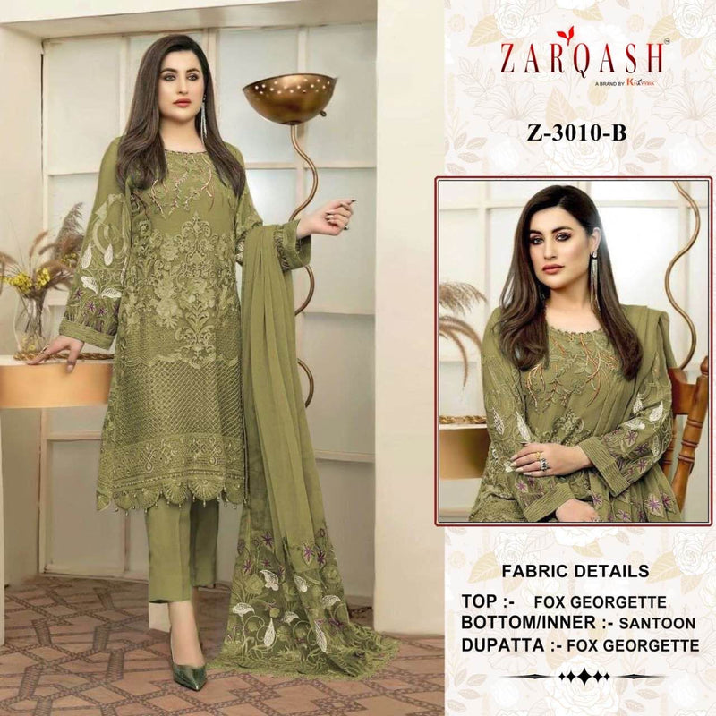 Zarqash Dno 3010 B Georgette With Beautiful Khatali Work Stylish Designer Party Wear Pakistani Salwar Kameez