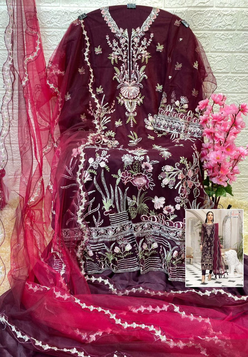Elaf Dno 162 Butterfly Net With Heavy Beautiful Embroidery Work Stylish Designer Wedding Look Salwar Kameez