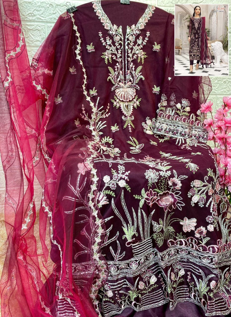 Elaf Dno 162 Butterfly Net With Heavy Beautiful Embroidery Work Stylish Designer Wedding Look Salwar Kameez