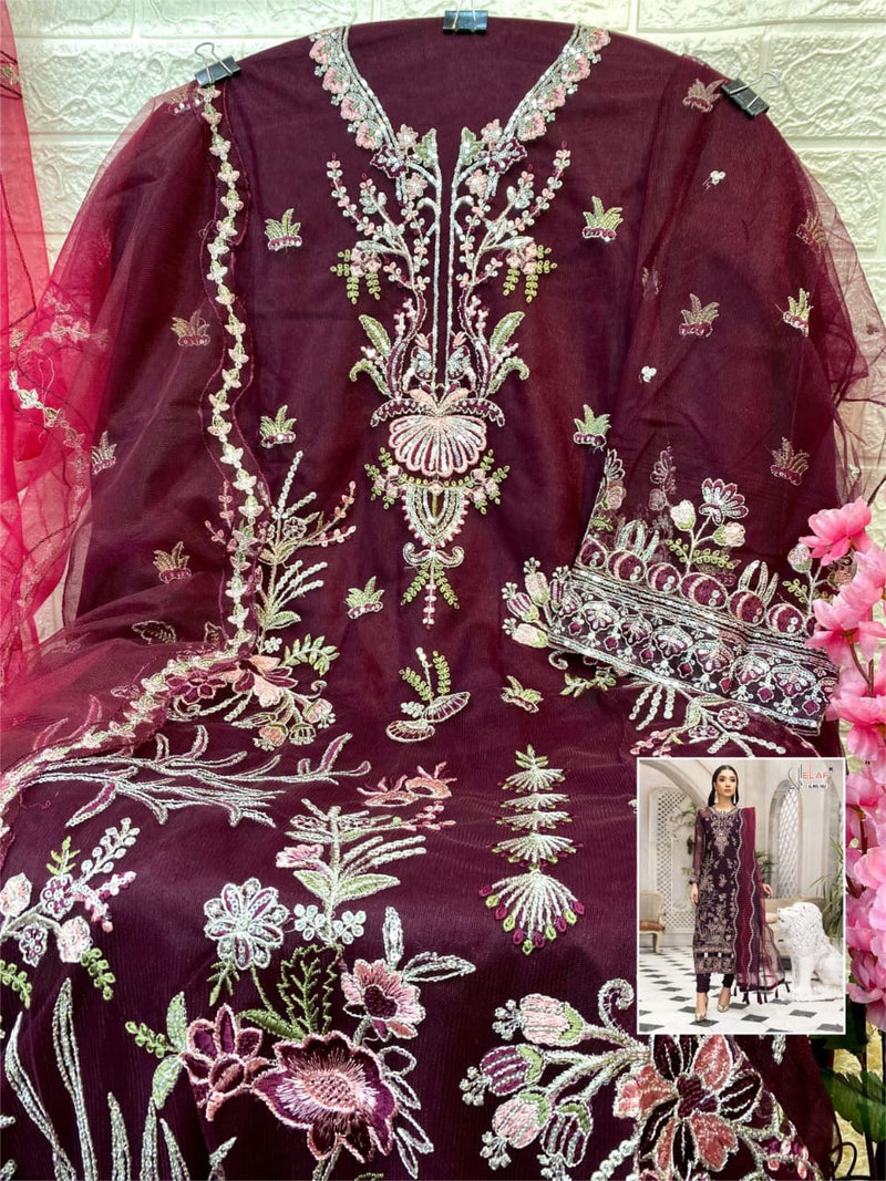 Elaf Dno 162 Butterfly Net With Heavy Beautiful Embroidery Work Stylish Designer Wedding Look Salwar Kameez