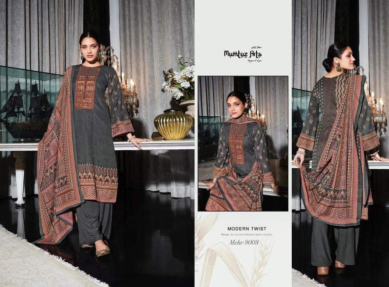 Mumtaz Arts Mehr Pashmina With Beautiful Embroidery Work Stylish Designer Fancy Salwar Kameez