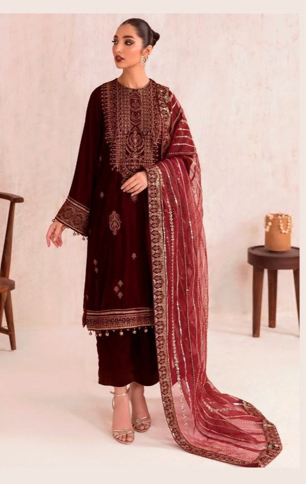 Deepsy Suit Dno 1905 Velvet With Heavy Embroidery Work Stylish Designer Festive Wear Salwar Kameez