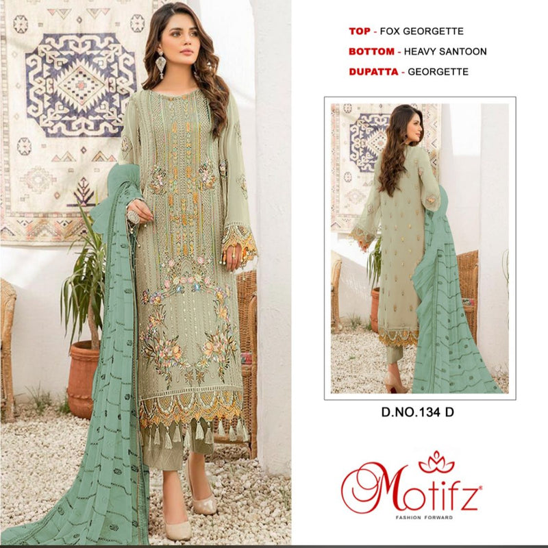 Motifz Dno 134 D Georgette With Heavy Embroidery Work Stylish Designer Party Wear Salwar Kameez