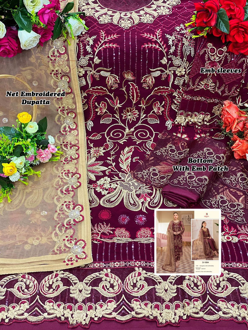 Deepsy Suit Dno 1004 Georgette With Heavy Embroidery Work Stylish Designer Wedding Look Salwar Kameez