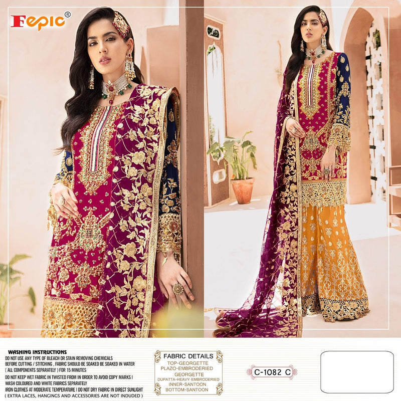Fepic Rosemeen C 1082 C Georgette With Heavy Beautiful Embroidery Work Stylish Designer Wedding Look