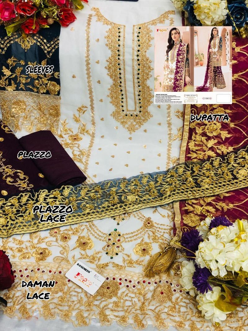 Fepic Rosemeen C 1082 B Georgette With Heavy Beautiful Embroidery Work Stylish Designer Wedding Look