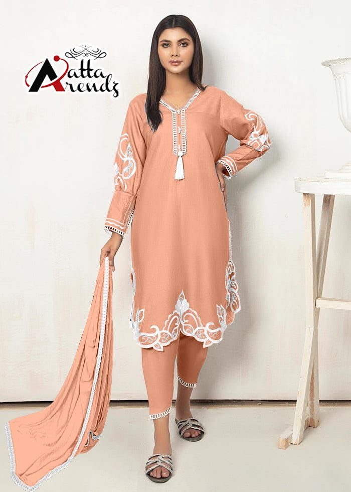 Atta Trendz Dno 2717 Georgette With Heavy Embroidery Work Stylish Designer Casual Wear Pret Kurti