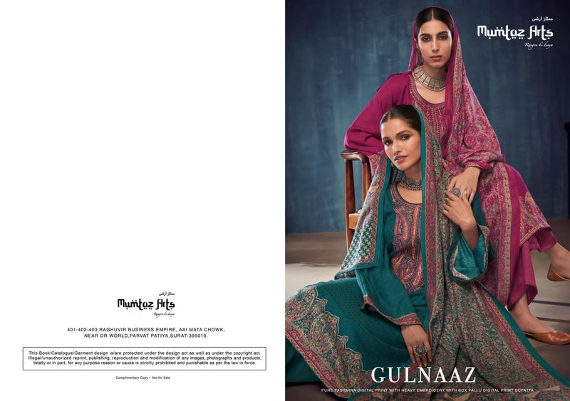 Mumtaz Arts Gulnaaz Pashmina With Heavy Neck Embroidery Work Stylish Designer Festive Wear Salwar Kameez