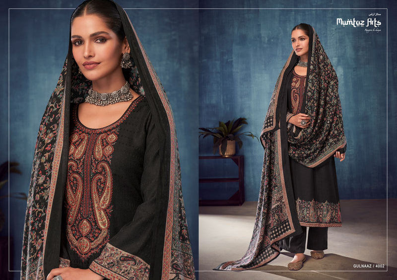 Mumtaz Arts Gulnaaz Pashmina With Heavy Neck Embroidery Work Stylish Designer Festive Wear Salwar Kameez