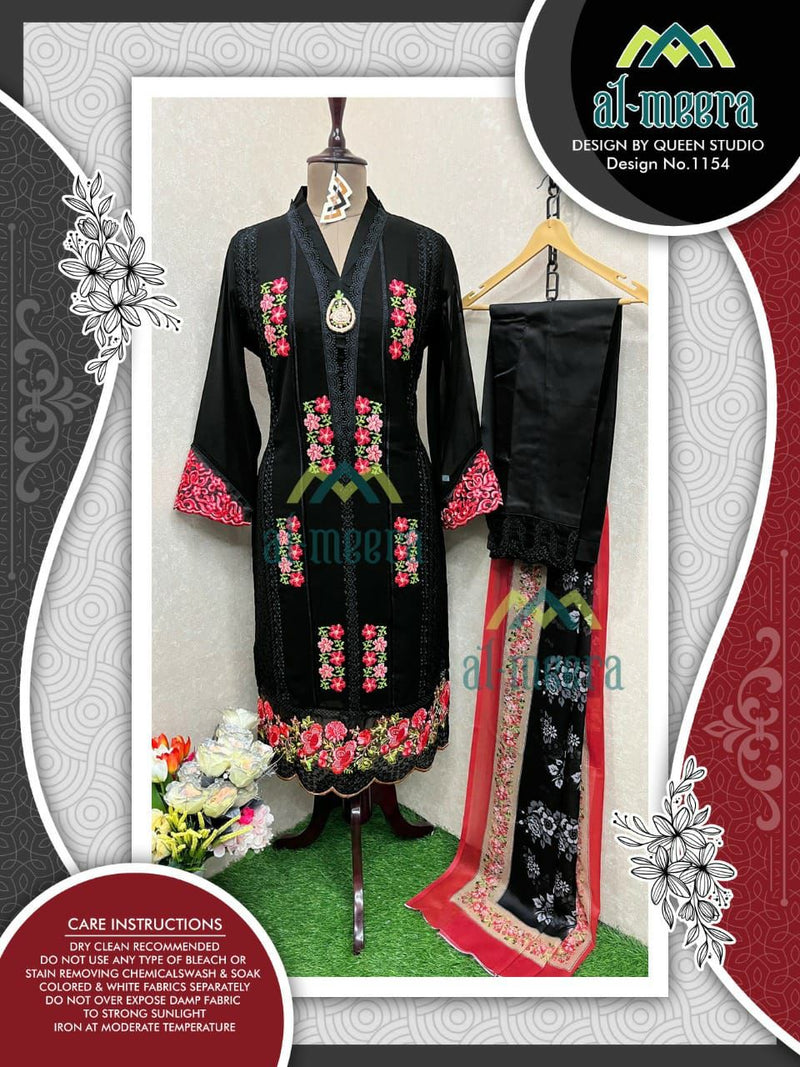 Al Meera Dno 1154 Georgette With Heavy Luxury Pret Collection Stylish Designer Party Wear Preet Kurti