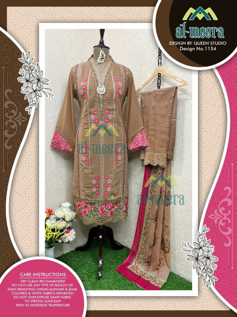 Al Meera Dno 1154 Georgette With Heavy Luxury Pret Collection Stylish Designer Party Wear Preet Kurti