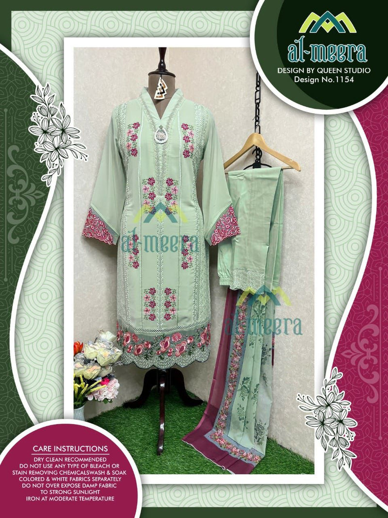 Al Meera Dno 1154 Georgette With Heavy Luxury Pret Collection Stylish Designer Party Wear Preet Kurti