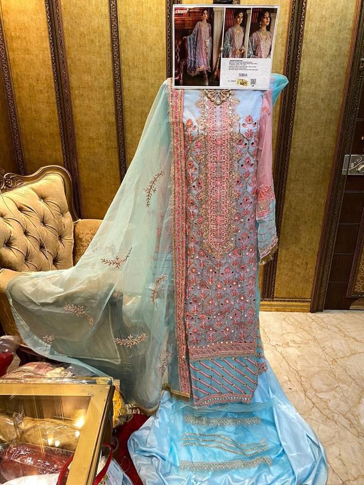 Fepic Rosemeen C 1015 Organza With Beautiful  Embroidery Work Stylish Designer Wedding wear Salwar Kameez
