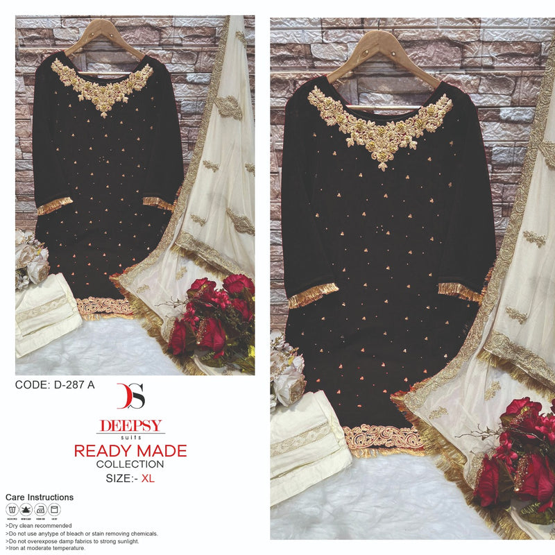 Deepsy Suit Dno 287 A Georgette With Beautiful Heavy Embroidery Work Stylish Designer Fancy Pret Kurti