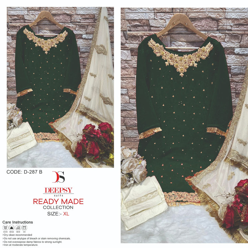 Deepsy Suit Dno 287 B Georgette With Beautiful Heavy Embroidery Work Stylish Designer Fancy Pret Kurti