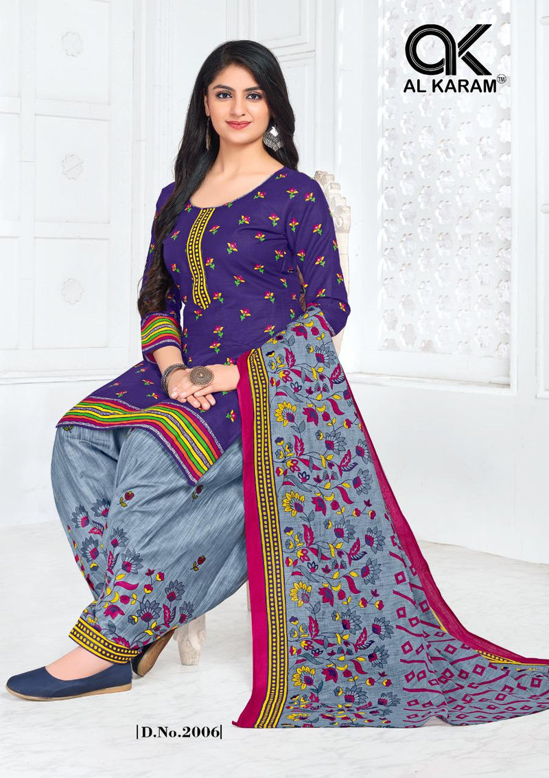 Al Karam Amber Patiyala Vol 2 Pure Cotton With Fancy Work Stylish Designer Casual Wear Salwar Suit