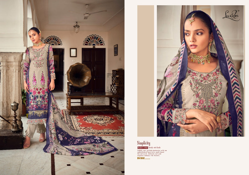 Levisha Mahefuz Pure Cotton With Heavy Embroidery Work Stylish Designer Pakistani Salwar Kameez