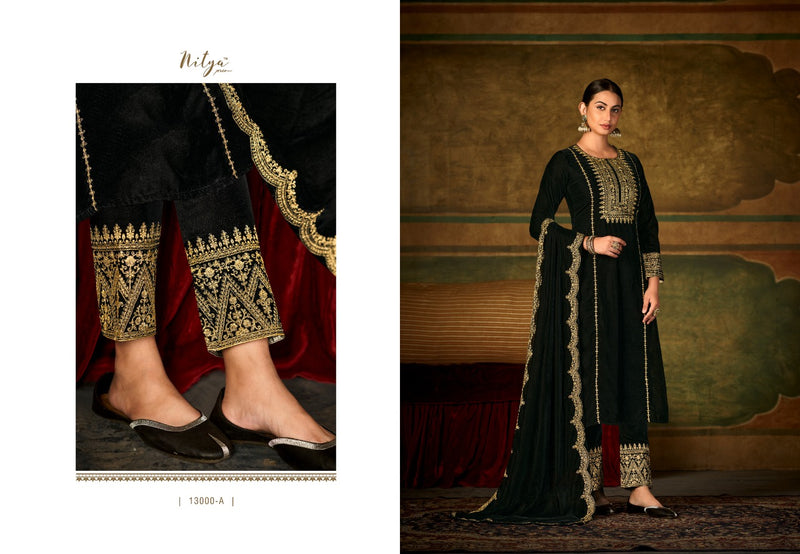 Nitya Ruhaniyat Velvet With Heavy Beautiful Fancy Work Stylish Designer Attractive Look Salwar Kameez