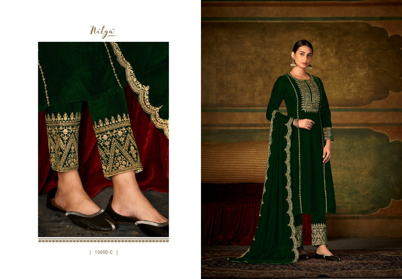 Nitya Ruhaniyat Velvet With Heavy Beautiful Fancy Work Stylish Designer Attractive Look Salwar Kameez