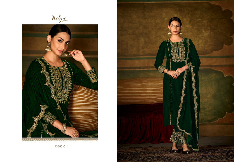 Nitya Ruhaniyat Velvet With Heavy Beautiful Fancy Work Stylish Designer Attractive Look Salwar Kameez