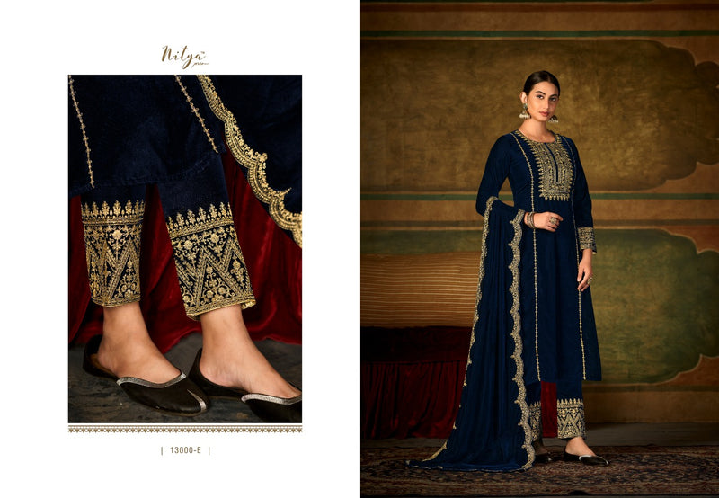 Nitya Ruhaniyat Velvet With Heavy Beautiful Fancy Work Stylish Designer Attractive Look Salwar Kameez