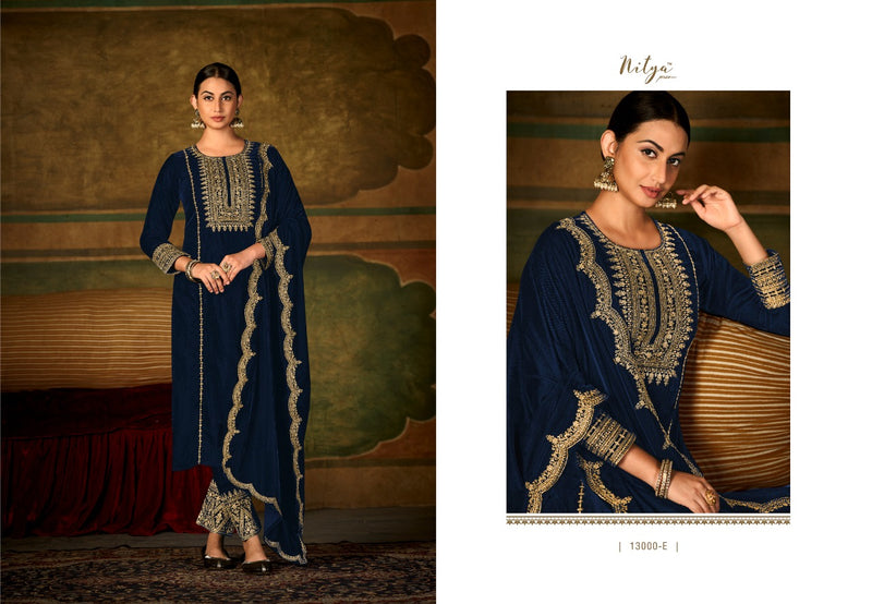 Nitya Ruhaniyat Velvet With Heavy Beautiful Fancy Work Stylish Designer Attractive Look Salwar Kameez