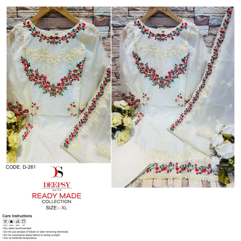 Deepsy Suit Dno 261 Organza With Beautiful Work Stylish Designer Festive wear Pret Kurti