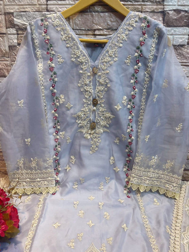 Deepsy Suit Dno D 264 Organza Beautiful Embroidery Hand Work Stylish Designer Fancy Pret Kurti