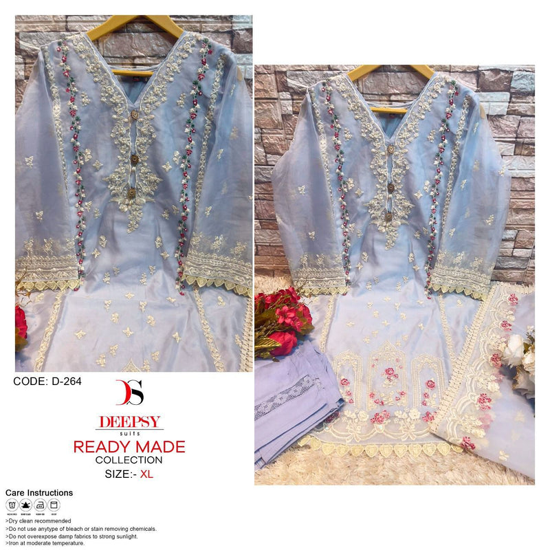 Deepsy Suit Dno D 264 Organza Beautiful Embroidery Hand Work Stylish Designer Fancy Pret Kurti