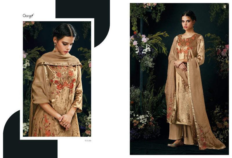 Ganga Vintage Blossom Velvet With Beautiful Heavy Work Stylish Designer Casual Look Salwar Suit
