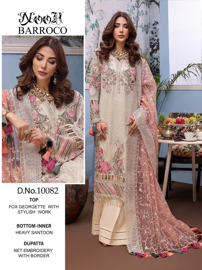 Noor Dno 10082 Georgette With Beautiful Fancy Embroidery Work Stylish Designer Wedding Wear Salwar Kameez