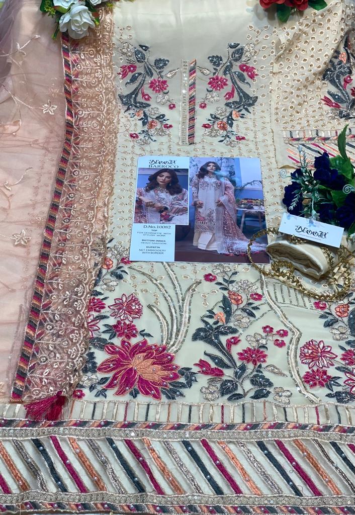 Noor Dno 10082 Georgette With Beautiful Fancy Embroidery Work Stylish Designer Wedding Wear Salwar Kameez