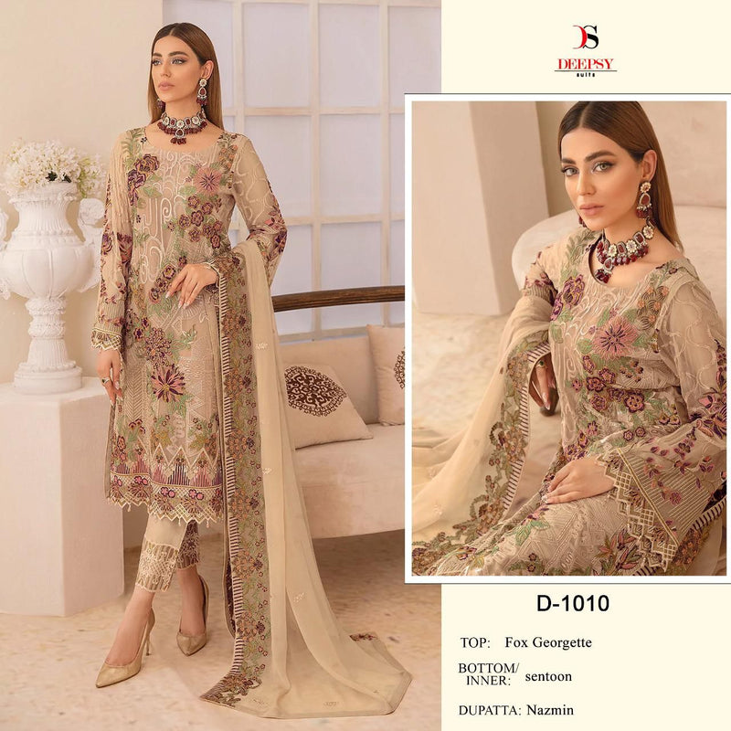 Deepsy Suit Dno 1010 Georgette With Beautiful Embroidery Work Stylish Designer Pakistani Salwar Kameez