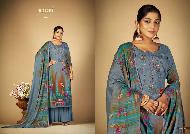 Romani Sabeena Pure Cotton With Heavy Embroidery Work Stylish Designer Casual Look Salwar Kameez