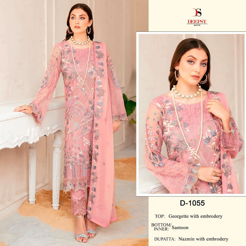 Deepsy Suit Dno 1055 Georgette With Fancy Embroidery Work Stylish Designer Festive Wear Salwar Kameez