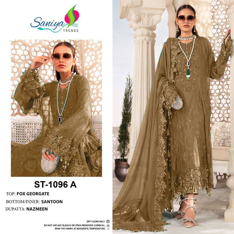 Saniya Trendz Dno St 1096 A Georgette With Beautiful Fancy Work Stylish Designer Party Wear Salwar Kameez