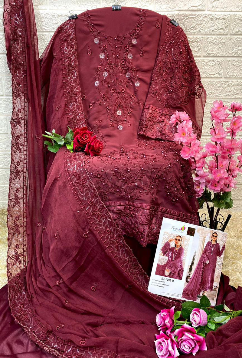 Saniya Trendz Dno St 1096 D Georgette With Beautiful Fancy Work Stylish Designer Party Wear Salwar Kameez