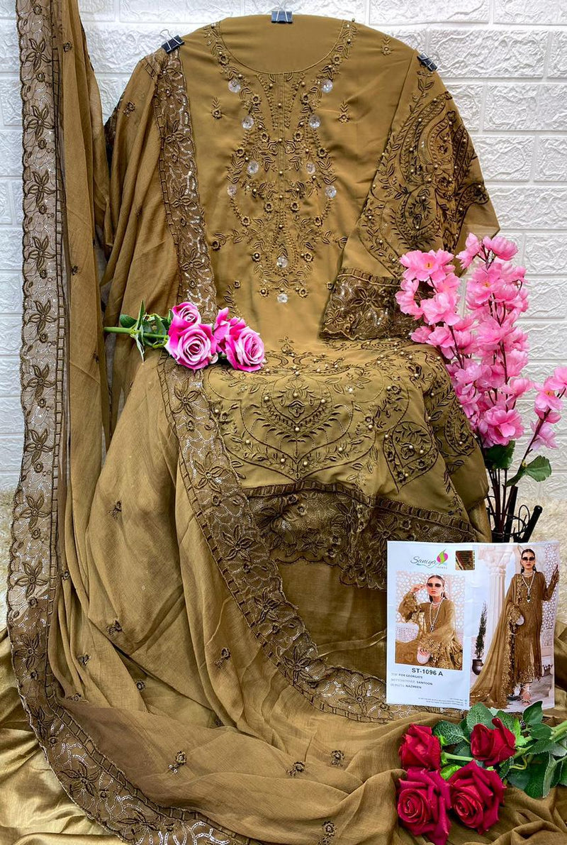 Saniya Trendz Dno St 1096 A Georgette With Beautiful Fancy Work Stylish Designer Party Wear Salwar Kameez