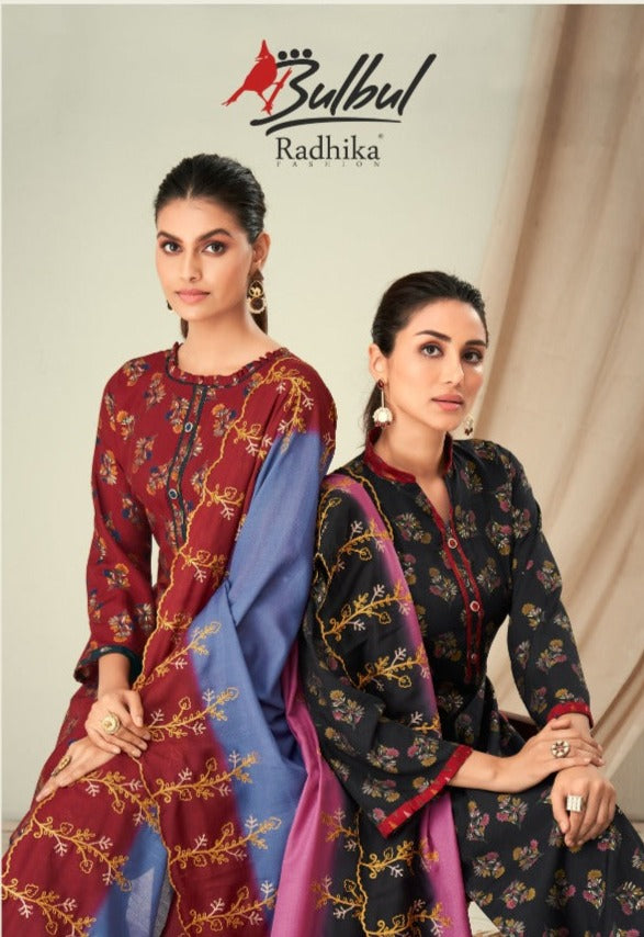 Radhika Fashion Bulbul Viscose With Beautiful Work Stylish Designer Casual Look Salwar Kameez