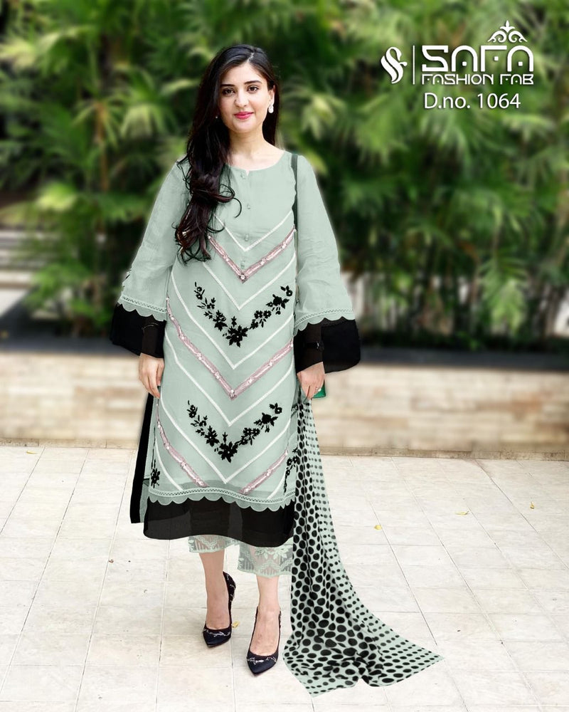 Safa Fashion Dno 1064 Georgette With Heavy Embroidery Work Stylish Designer Luxury Pret Kurti