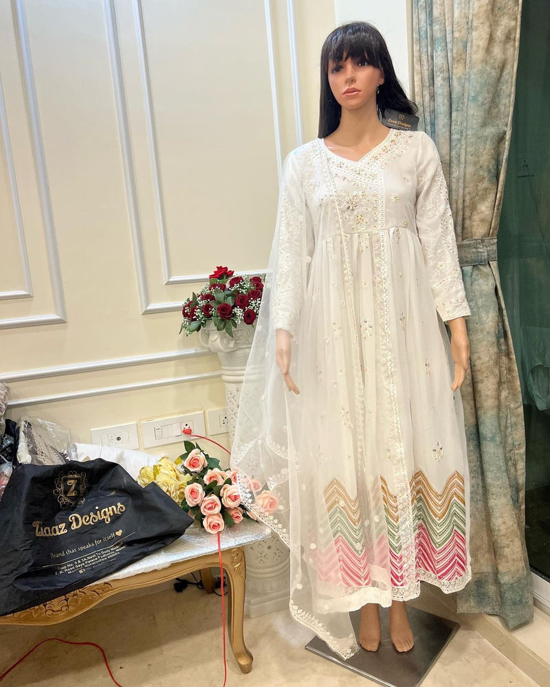 Ziaaz Dno Zd 02 Georgette With Embroidery Work Stylish Designer Festive Wear Long Gown