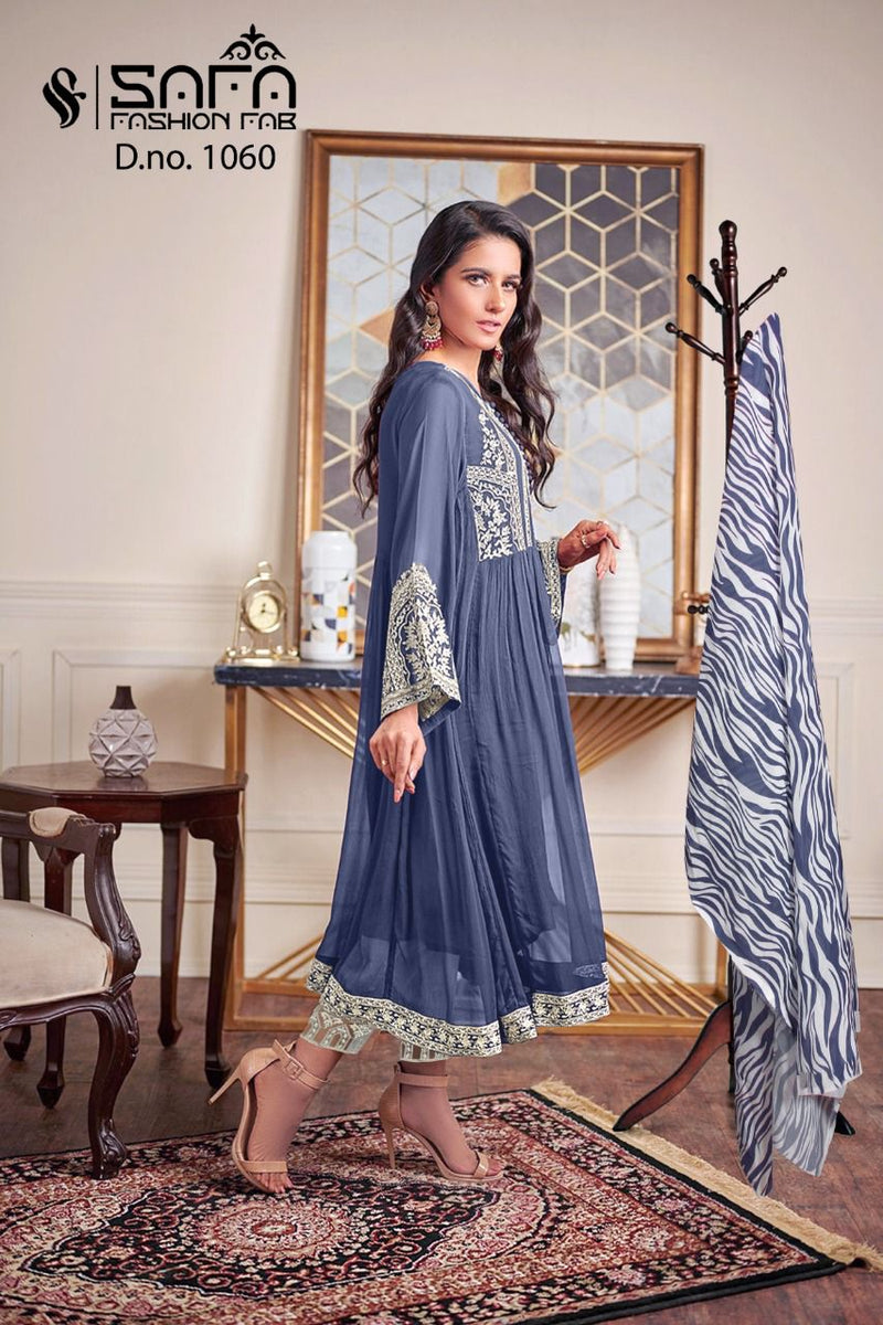 Safa Fashion Dno 1060 Georgette With Embroidery Work Stylish Designer Luxury Pret Kurti