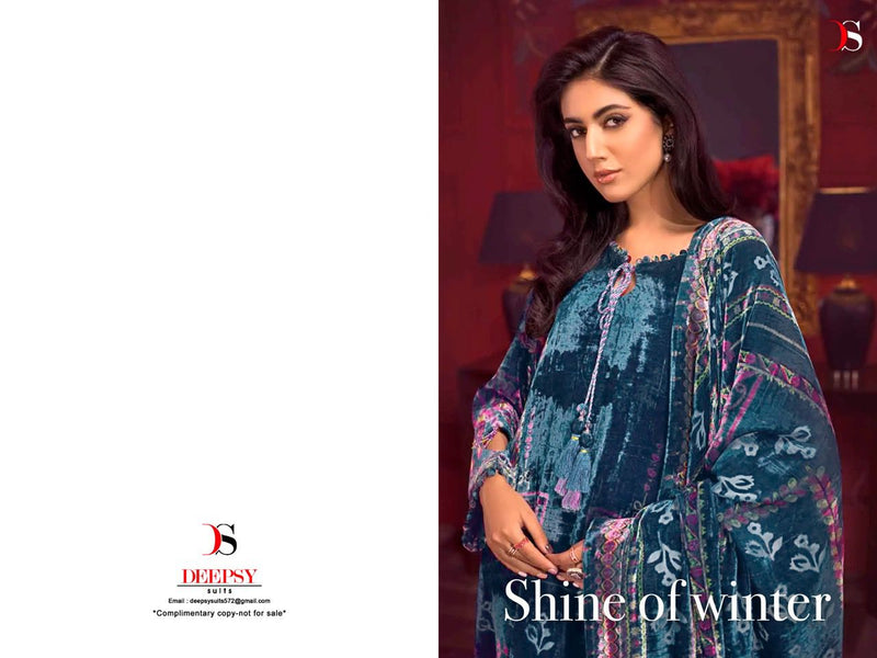 Deepsy Suit Shine Of Winter Velvet With Heavy Embroidery Work Stylish Designer Pakistani Salwar Kameez