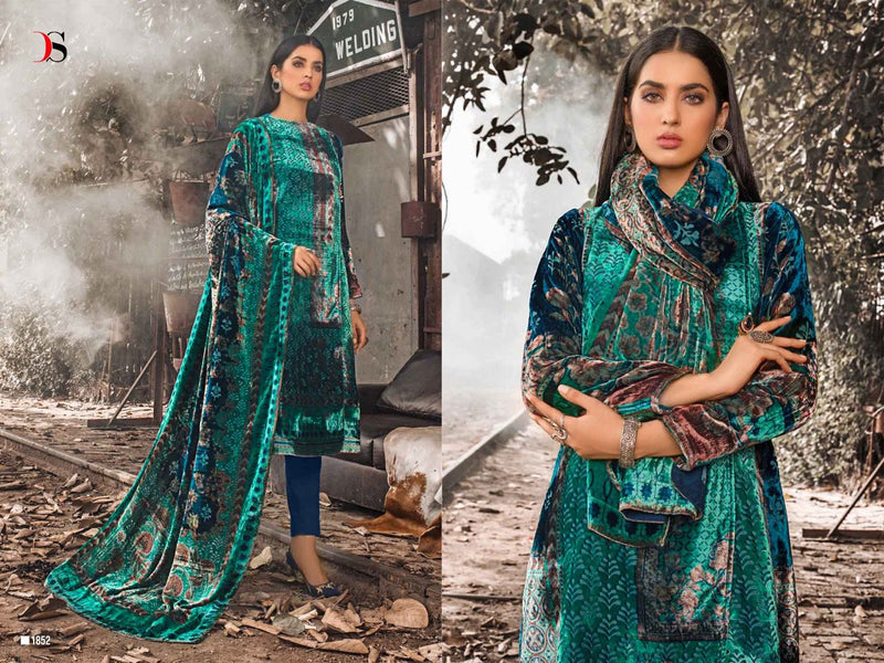 Deepsy Suit Shine Of Winter Velvet With Heavy Embroidery Work Stylish Designer Pakistani Salwar Kameez