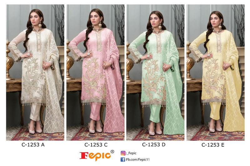 Fepic Rosemeen C 1253 Georgette With Heavy Embroidery Work Stylish Designer Festive Wear Salwar Kameez