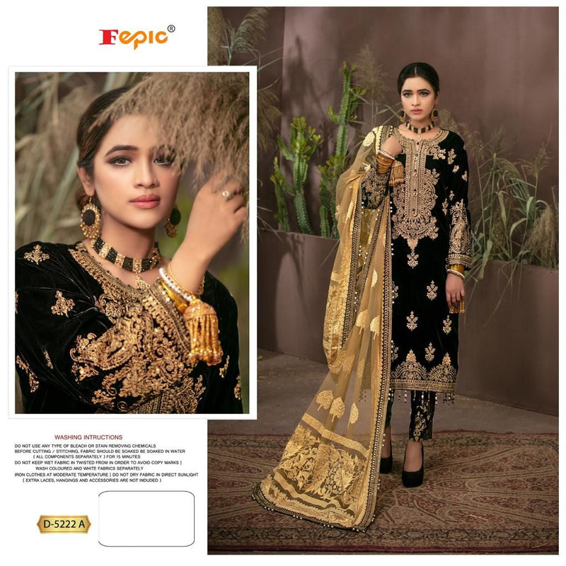Fepic Rosemeen Dno 5222 A Velvet With Heavy Beautiful Work Stylish Designer Wedding Look Salwar Kameez